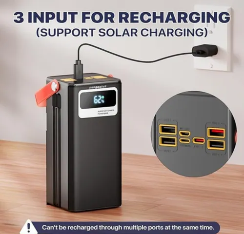 Portable Power Bank Station 99Wh Outdoor Generator with Flashlight LCD Display Backup Phone Battery Pack Portable PD Fast Charger for Laptop Cellphone Travel Camping Home Use