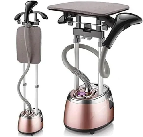 Professional 2000W Garment Steamer with 6 Steam Levels and 1.7L Water Tank - Heavy Duty Clothes Steamer with Fabric Brush, Ironing Board, and Hangers - Ideal for Hanging Clothes